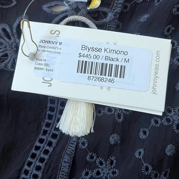 NWT Johnny Was Sanded Black Blysse Patchwork Kimono Woman Sz M Medium MSRP $445 - Picture 11 of 13